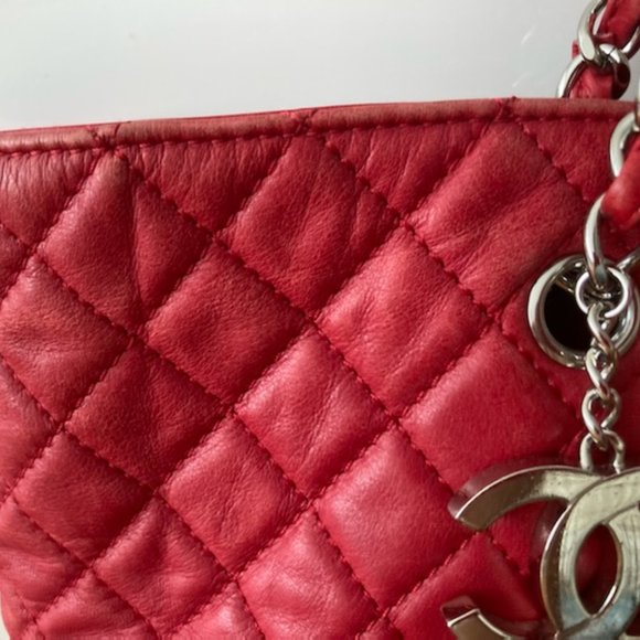 Chanel Vintage Lambskin Quilted Shoulder Bag-RED - Picture 6 of 10